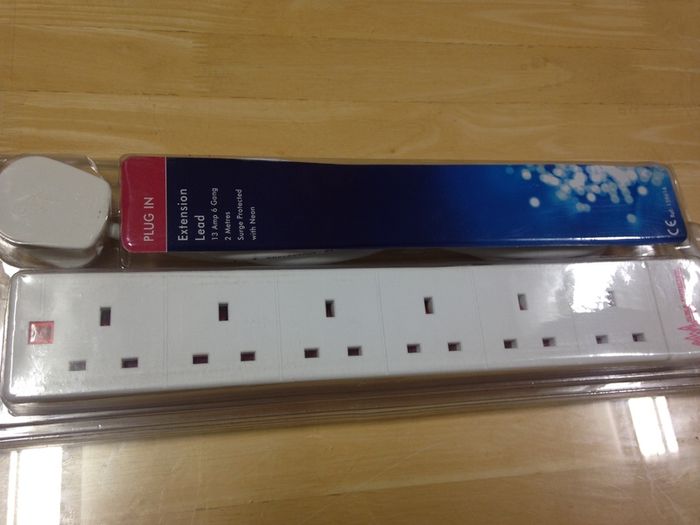 Extension Lead 6 Socket with neon Indicator