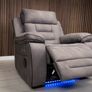 Knox Electric Light Grey Tech Recliner Sofa Set Image 9