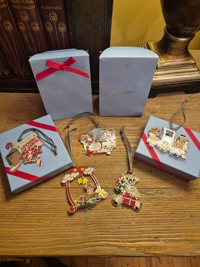 Newbridge Silverware Christmas Decorations x5 | 4 New Boxed / Crystal Collection Ornament