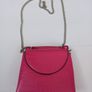 Ladies Cerise Pink Mock Croc Crossbody Bag Image 3