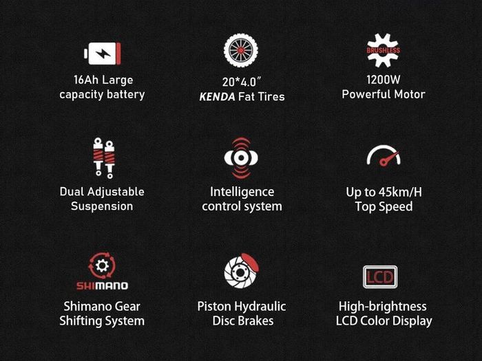 Samebike M20-II Electric Bike - Brown