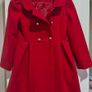 Girl's Double Breasted Red Coat Image 2