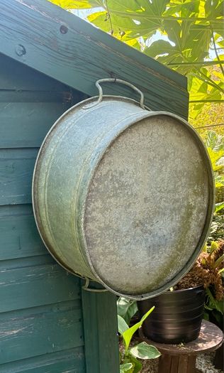Vintage Galvanised Oval Wash Tub or Planter