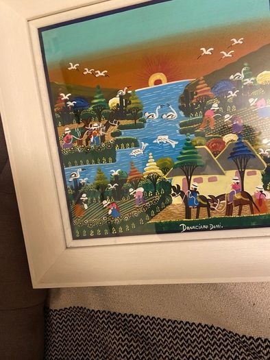 Original painting, 'naive' style, professionally framed