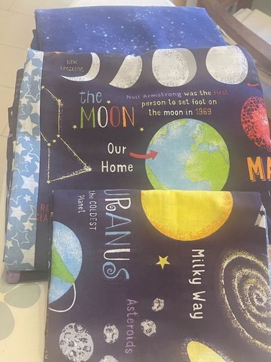 Single duvet and matching fitted sheet Space Moon