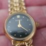 Vintage Ladies' Gold-Plated Accurist Diamond Quartz Watch with Black Dial Image 7