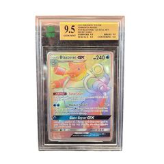 9.5 Gem Mnt 2019 Pokemon Tcg Sm Unbroken Bonds #218 Blastoise - Gx Full Art Secret Rare
