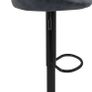 Set of 2 Bar Stools, Anthracite, Adjustable Height, Faux Leather, 360 Swivel, Padded Seat with Backrest & Footrest, Modern Counter Height Bar Chairs for Kitchen, Home Bar & Bistro Image 4