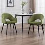 Set of 2  Dining Chairs Velvet or PU Leather with Open Back & Armrests Image 7