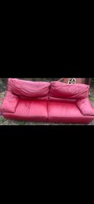 Genuine Italian leather red sofa