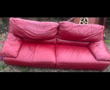 Genuine Italian leather red sofa