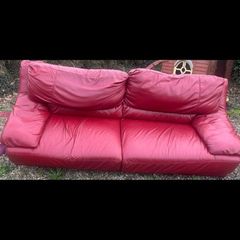 Genuine Italian leather red sofa