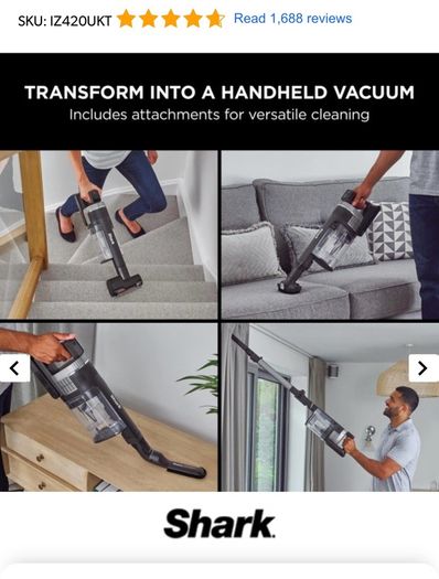 Shark Stratos Anti Hair Wrap Plus Pet Pro Cordless Stick Vacuum Cleaner - brand new in box