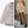 Fab Zara Cream Premium Manteco Italian Wool Blend Oversized Shacket Image 2