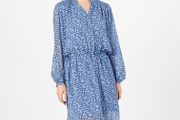BNWT Second Female Blue Abstract Zig-Zag Print Midi Dress