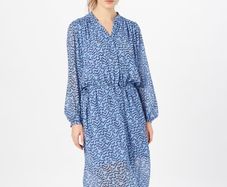 BNWT Second Female Blue Abstract Zig-Zag Print Midi Dress