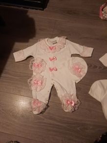 baby girl christening babygro set