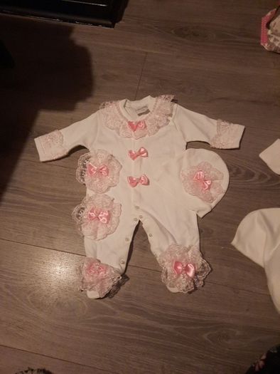 baby girl christening babygro set