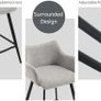 Breakfast Bar Stools Set of 2 Bar Chairs Upholstered Counter Stools with Armrest & Footrest, Modern Counter Chairs for Kitchen Island/Home Bar, Gray Image 6