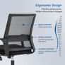 Adjustable Office Chair Ergonomic Mesh Swivel Chair Desk Chair Computer Chair Lumbar Support Height Adjustable for home Work and Student Study MULTIPLE COLOURS AVAILABLE (FREE POSTAGE) Image 10