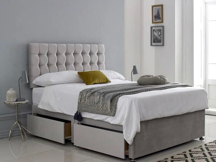 Double 4ft6 5ft King And 6ft Superking Sizes Divan Beds Instock. Tufted Mattresses And Optional Drawers Available