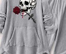 New grey fleece skull set