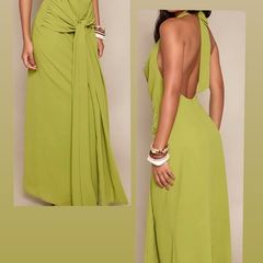 halterneck maxi dress