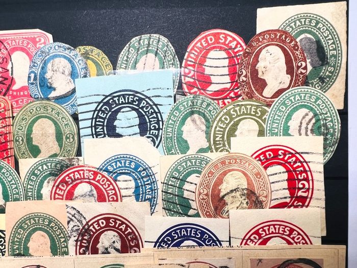 USA Early prepaid stamps from cards and envelopes