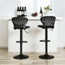 _Bar Stool Set of 2 Height Adjustable with Crown Backrest 360 Degree Rotating Comfortable Padded Seat Kitchen Bar Black Image 2