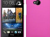 Htc One Hybrid Rubberised Back Case Solid Black / Solid Pink / Solid Red +  Free Screen Protector