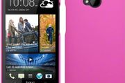 Htc One Hybrid Rubberised Back Case Solid Black / Solid Pink / Solid Red +  Free Screen Protector
