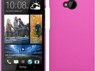 main image for ad Htc One Hybrid Rubberised Back Case Solid Black / Solid Pink / Solid Red +  Free Screen Protector
