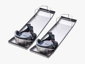Concrete Knee Boards Stainless Steel, 28'' x 8'' Concrete Sliders, Knee Boards For Concrete, Concrete Knee Pads Moving Sliders, with Knee Pads & Board Straps for Cement and Concrete Finishing