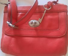 Red Leather Fossil Bag Postage Included