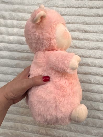 Miniso Pink Blossom Lamb Plush Yellow Flower Sheep approx. 27 cm. Used Please see photos