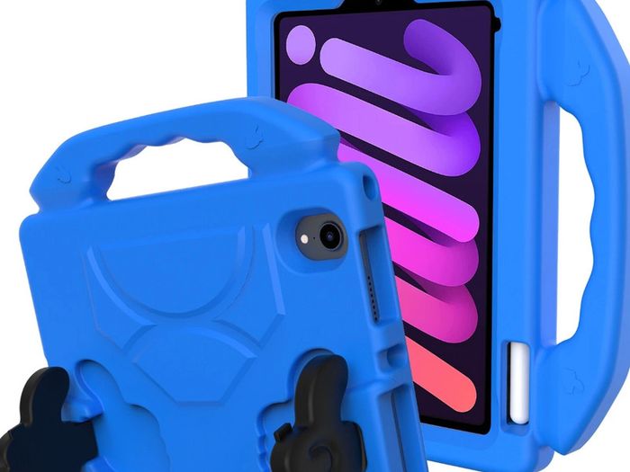 For Apple iPad Mini 6 Kids Friendly Case Shockproof Cover With Thumbs Up - Blue