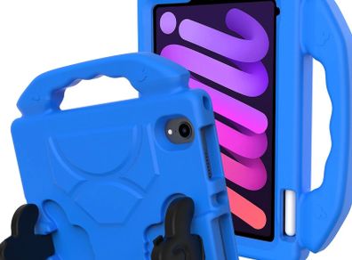 For Apple iPad Mini 6 Kids Friendly Case Shockproof Cover With Thumbs Up - Blue
