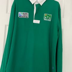 Men's Rugby World Cup 2011 Jersey Green Heavy Cotton - Size L - Long Sleeve