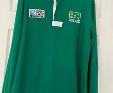 Men's Rugby World Cup 2011 Jersey Green Heavy Cotton - Size L - Long Sleeve