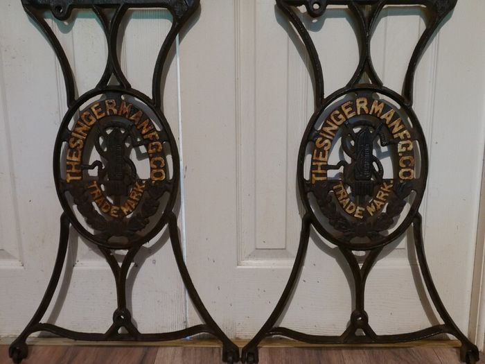Antique Cast Iron Singer Sewing Machine Table Legs
