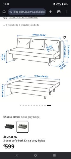 Sofa bed with storage