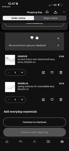 Sundvik ikea kids bed and mattress