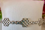 Brand New Heavy 925 Sterling Silver Celtic Knot Link Bracelet