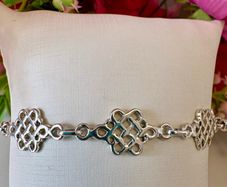 Brand New Heavy 925 Sterling Silver Celtic Knot Link Bracelet