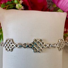 Brand New Heavy 925 Sterling Silver Celtic Knot Link Bracelet