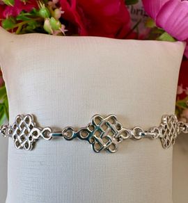 Brand New Heavy 925 Sterling Silver Celtic Knot Link Bracelet