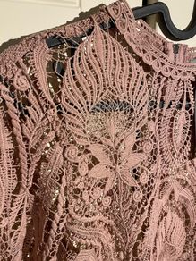 Folkster Lace Blouse / Crop Top | Dusky Rose / Mauve | Size S | BNWT