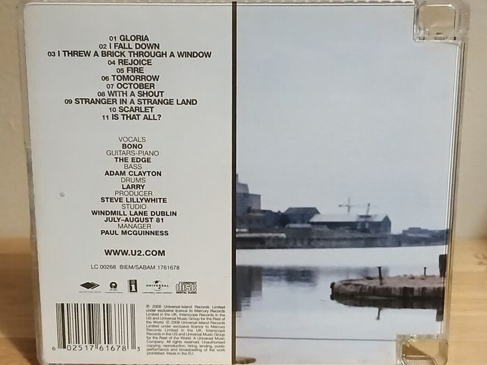 U2 October 2008 Remastered CD Album