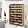 72 Bottle Stackable Modular Wine Rack, 8-Tier, Floor Freestanding Wine Storage Rack, Sturdy Wines Holder Display Shelf, Wobble-Free Shelves, Easy Assembly, for Kitchen, Cellar, and Bar, Natural Image 2