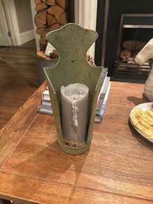 Metal verdigris wall sconce